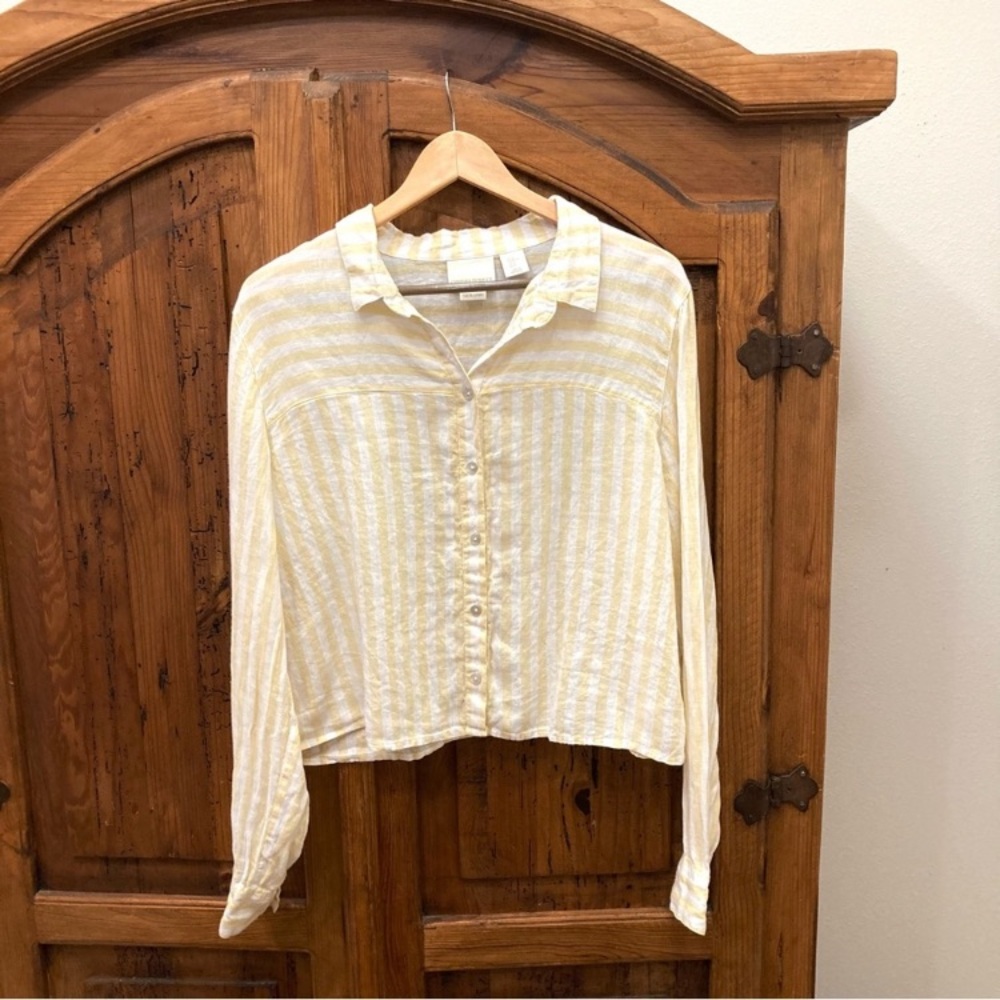 Cynthia Rowley Yellow Stripe Button Up Shirt